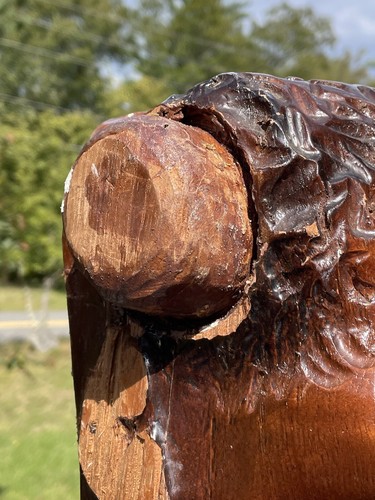 RARE & LARGE Hand Carved Folk Art Wood Bull Trade Sign Wall Plaque Steer Western - Picture 15 of 24