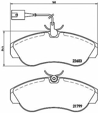 BREMBO Front Axle BRAKE PADS SET for CITROEN JUMPER Bus 2.8 HDi 2000-2002 - Picture 2 of 7