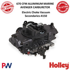 Holley 670 Cfm Marine Avenger Carburetor Electric Choke Vacuum Secondaries -4150