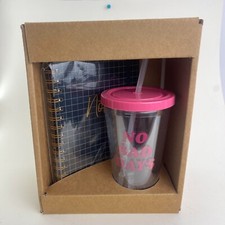 Black Premium Notebook 8x6  & Pink Tumbler St...