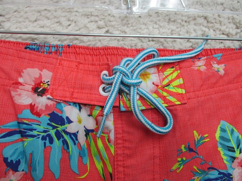 George Board Shorts Medium Adult Red Coral Floral Swim Trunks Bathing Suit Mens - Picture 2 of 8
