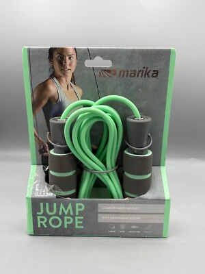 Marika Jump Rope (10ft Length) for Cardio, Core & Weight Loss, Grey/mint New