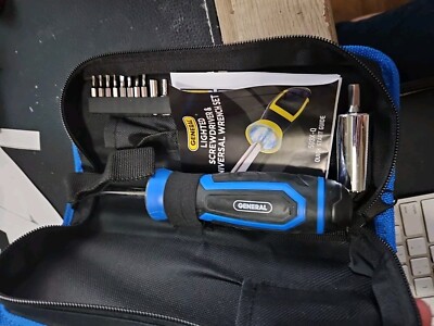 Lighted Screwdriver & Universal Wrench Set - 6 Standard Bits, 8 Precision Bits