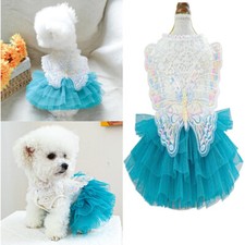 Dog Cat Butterfly Party Dress Tutu Princess Pet Puppy Dresses Embroidery Cloth