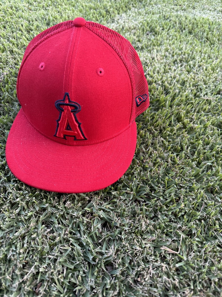 anaheim angels hat red baseball fitted hat
