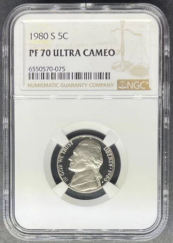 1980-S Proof Jefferson Nickel NGC PF-70 UCAM, Buy 3 Items, Get $5 Off!!