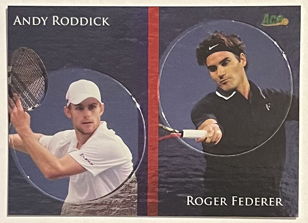 2011 ACE AUTHENTIC ANDY RODDICK ROGER FEDERER DUAL POG INSERT #DP6