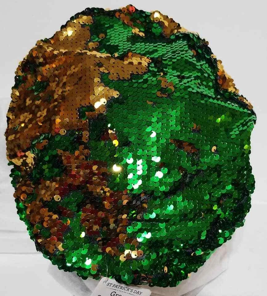 Boina de lentejuelas verdes Way To Celebrate St Patrick's Day edades 14+ (LOC TUB-G-7) Foto 4 de 4