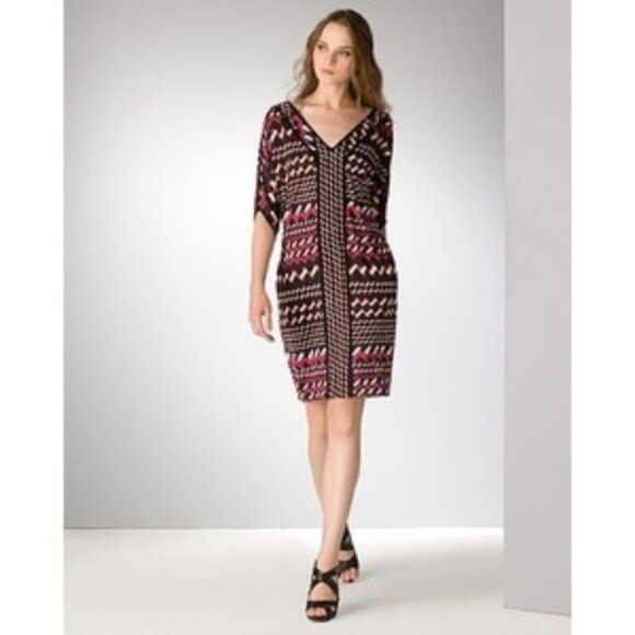 Diane Von Furstenberg Talla 6 Ventana de seda con cuello en V Vestido Túnica Diane Von Furstenberg Furstenberg Furstenberg Talla 6 Ventana de seda con cuello en V Vestido Túnica 553cc4