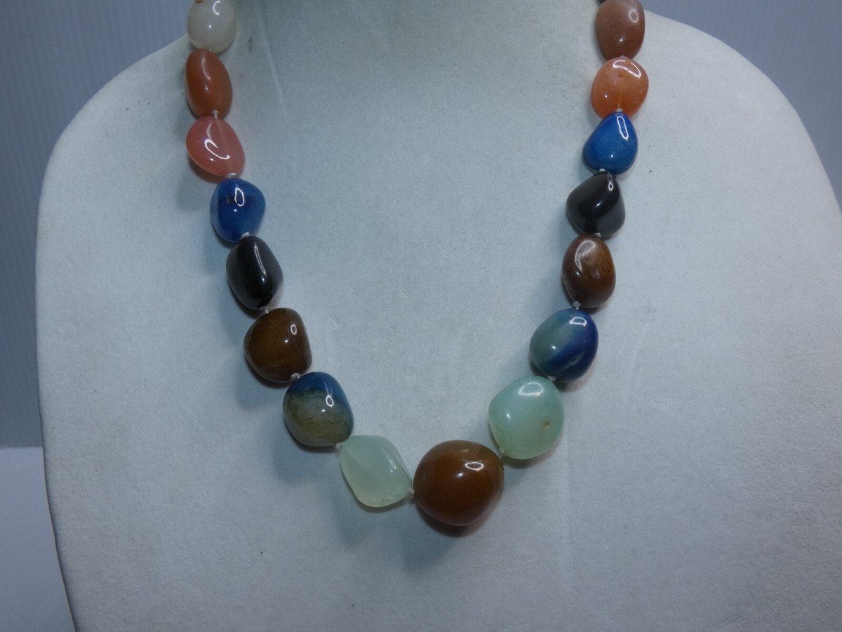 Elegant Multicolor Stone Necklace, Multishape | eBay display picture 2