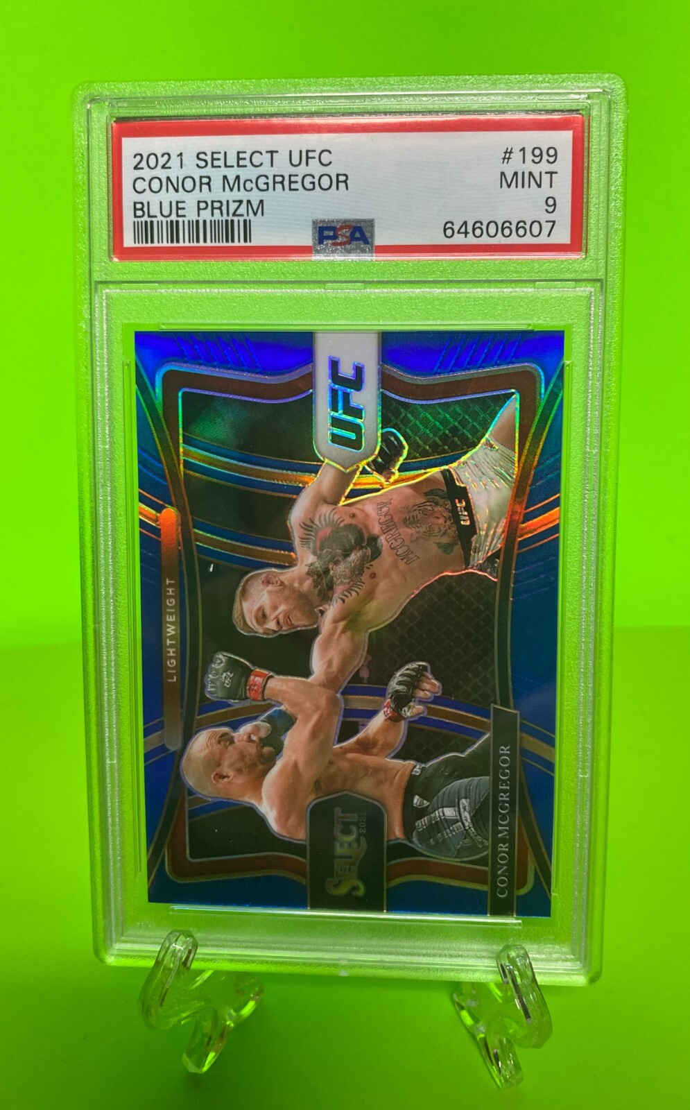 2021 Select UFC Conor McGregor Premier Level Blue Prizm #1/49 PSA 9 Mint