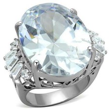 TK1747 - High polished no plating Stainless Steel Ring with AAA Grade CZ in