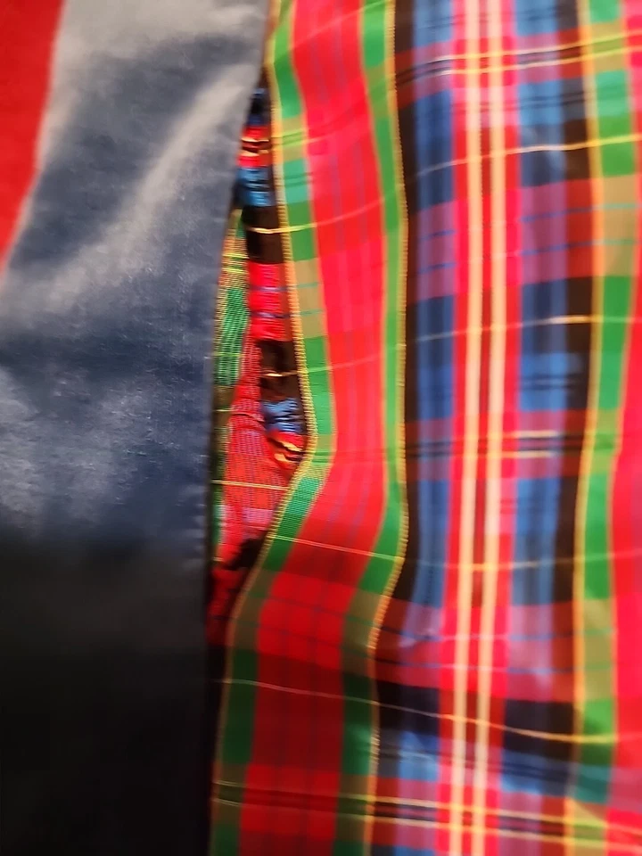 Falda De Colección Mr. Hank Hecha en EE. UU. Terciopelo Cuadros Tafetán Verde Rojo Cintura Alta S Foto 4 de 4