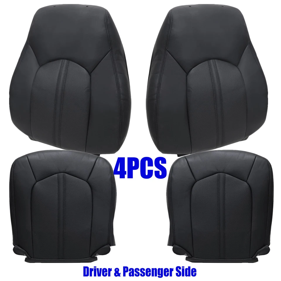 For Cadillac CTS 2008 2009 2010-2013 Front Bottom & Top Seat Cover Black Leather Foto 2 de 4