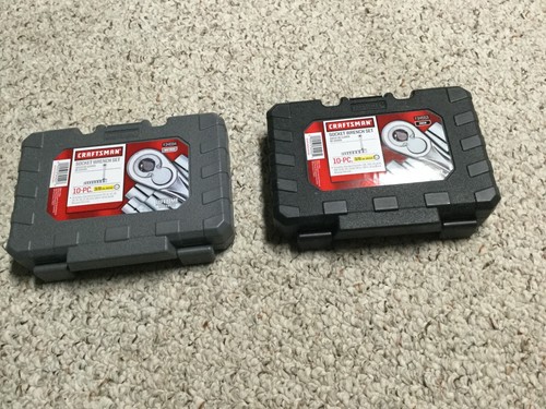 New 2x Craftsman 10-Piece Socket Wrench Set - Standard 34553 & Metric 34554 + FS