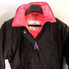 Edelweiss Women's L Black W Neon Pink Lining Nylon Ski Jacket 
