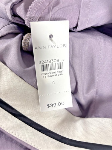 Ann Taylor Damen The High Rise Ankle Anzughose 4 Lavendel vorne flach Bündchen - Bild 4 von 13