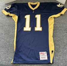 Ripon Athletic VTG Football Jersey Blue Gold #11 Hill Adult L 