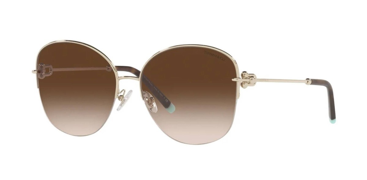 Tiffany & Co. Sunglasses TF3082 L (58 - 16) with Brown lenses and Gold frame Sunglasses Tiffany TF 3082 (61691U) TF3082 Woman | Free  main image 4