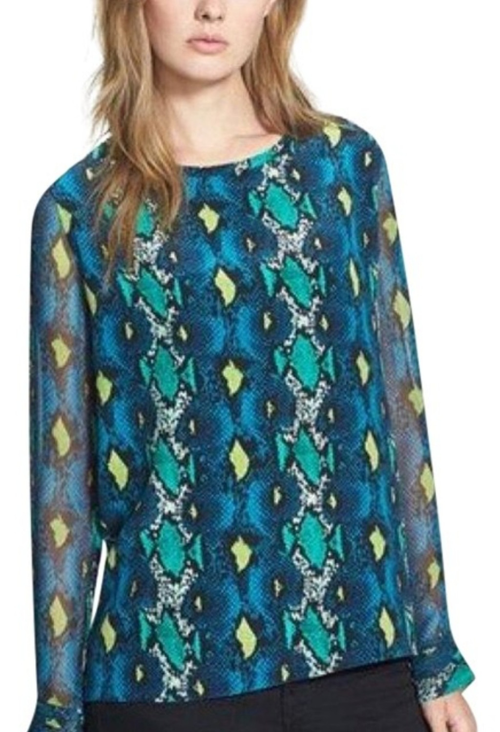 Equipment Liam silk Multi color python print sz XS - image 1