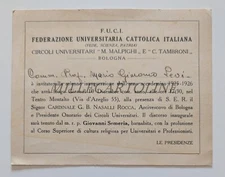 FUCI ITALIAN CATHOLIC UNIVERSITY FEDERATION BOLOGNA - Cardboard 1925