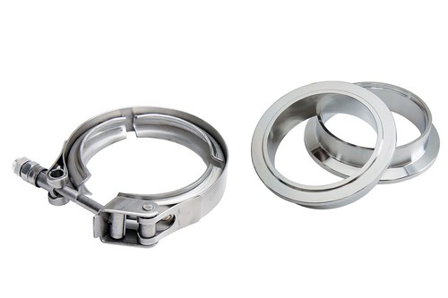 HPS 2-1/2" (63mm) V Band Clamp Kit, Stainless Steel Flanges, Quick Release - Foto 2 di 2
