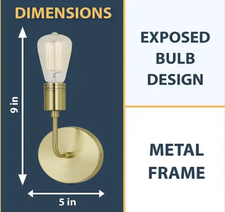 Aplique de pared dorado de 1 luz AF Lighting Calla Foto 3 de 4