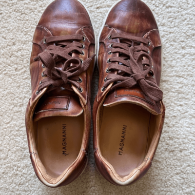 Magnanni Brown Leather Sneakers Size 7 | eBay