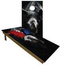 Cornhole Angry Rhinoceros Black Boards BEANBAG TOSS GAME w Bags Set