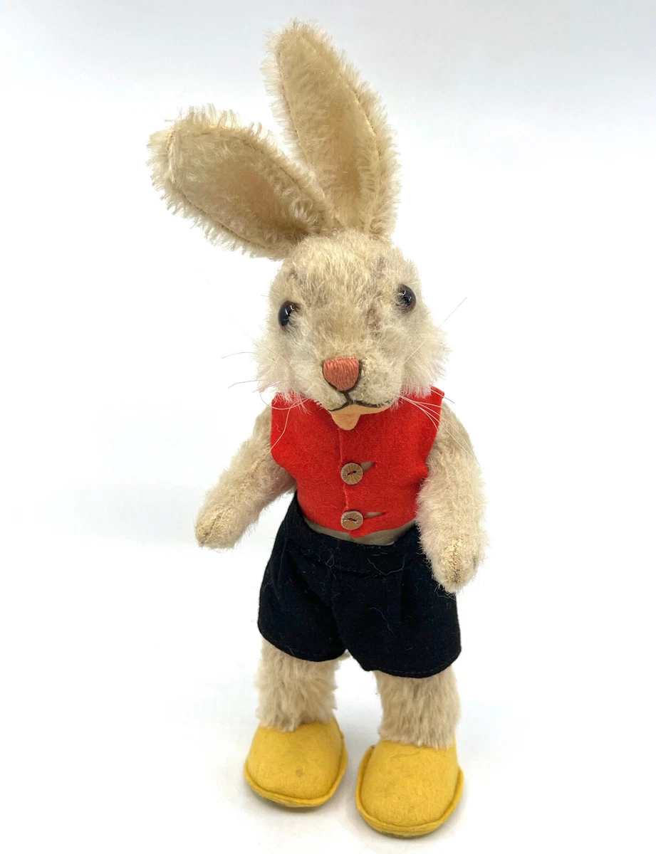 Steiff Nikili Bub Boy Rabbit Doll Mohair Plush 1958 -63 no ID 26cm 10in  Vintage