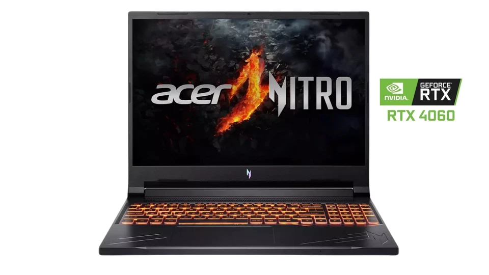 Ноутбук игровой Acer Nitro V 16 дюймов Ryzen 7 8845HS 16 ГБ 1 ТБ RTX 4060 восстановленный