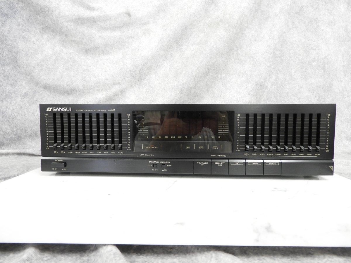 Sansui SE-80 Stereo Graphic Equalizer Vintage Black AC100V Tested