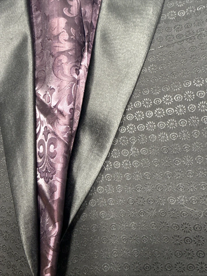 Moderno Para Hombre 42L Savoy Blazer Traje Chaqueta 42 Savile Row Gótico Oscuro Boda Foto 3 de 4