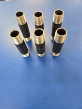 BLACK STEEL -  1/2" X 3-1/2" PIPE NIPPLE - NPT - LOT OF 6