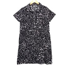 Zenergy by Chicos Abstract Print Collared Button Front Shirt Dress Sz 2 L