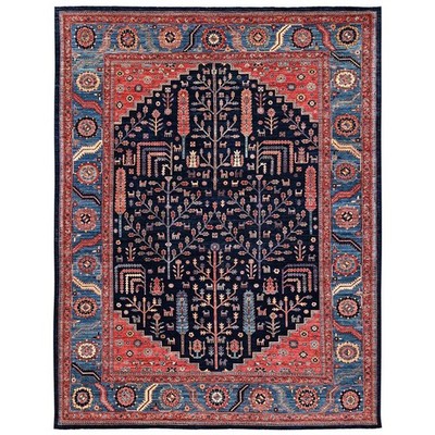 10'1''x13'4'' Yale Blue Cypress and Willow Tree Design Wool Hand Knotted Rug 2356