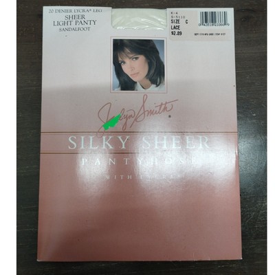 NEW Jaclyn Smith Women's Size C Lace Silky Sheer Sandalfoot Lycra Pantyhose