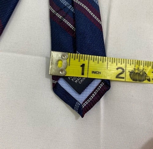 Tommy Hilfiger Blue Maroon and White Striped Tie - Picture 4 of 4