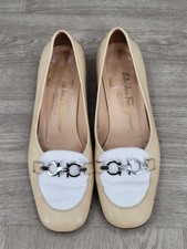 Salvatore Ferragamo Leather Horse Bit Loafers Women's Size 8B Black Italy