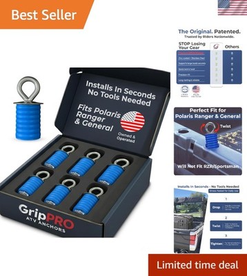 GripPRO Tie Downs - 6 Pack for 1-7/16'' Polaris Bed - Easy Installation