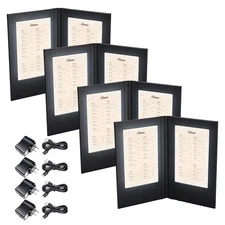 WeChef LED Backlit Menu Holder Cover Folding Cover Fits A5 Size 5.8"x8.3" 4 Pack