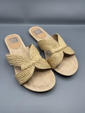 DV Dolce Vita Women's Geeya Raffia Criss Cross Strap Slide Sandals
