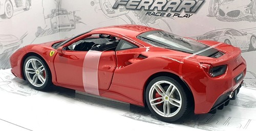 Burago 1/24 diecast - 18-26013 - Ferrari 488 GTB Rosso - Red - Picture 2 of 5