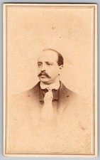 Antique CDV Circa 1860s Julius Brill Handsome Man with Mustache NY
