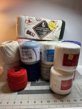 Lot Of 20 Crochet Thread Different Brands , Amounts, Types, Sizes New/used