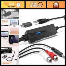 USB Audio Capture Card - A/C Input, High-Quality Sound, Plug Play, PC/Mac Comp