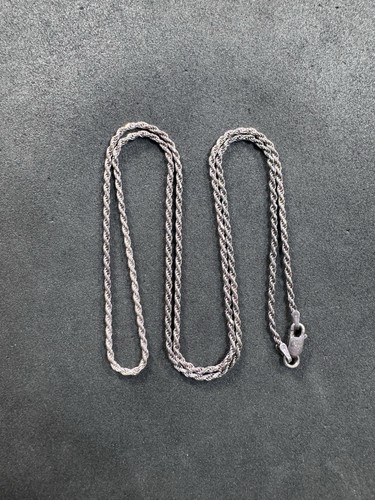 7.3g Vintage Sterling Silver 925 Rope Chain 24” Jewelry lot X
