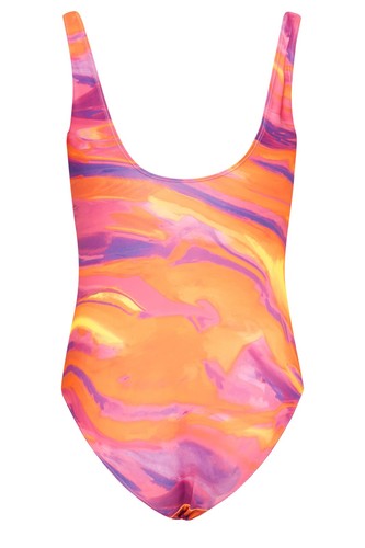 Long Tall Sally Tall Womens Marble Print Wrap Swimsuit - Picture 8 of 10