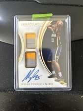 2015-16  Immaculate Collection - Dual Patch Autographs Myles Turner /75 (RC) C1