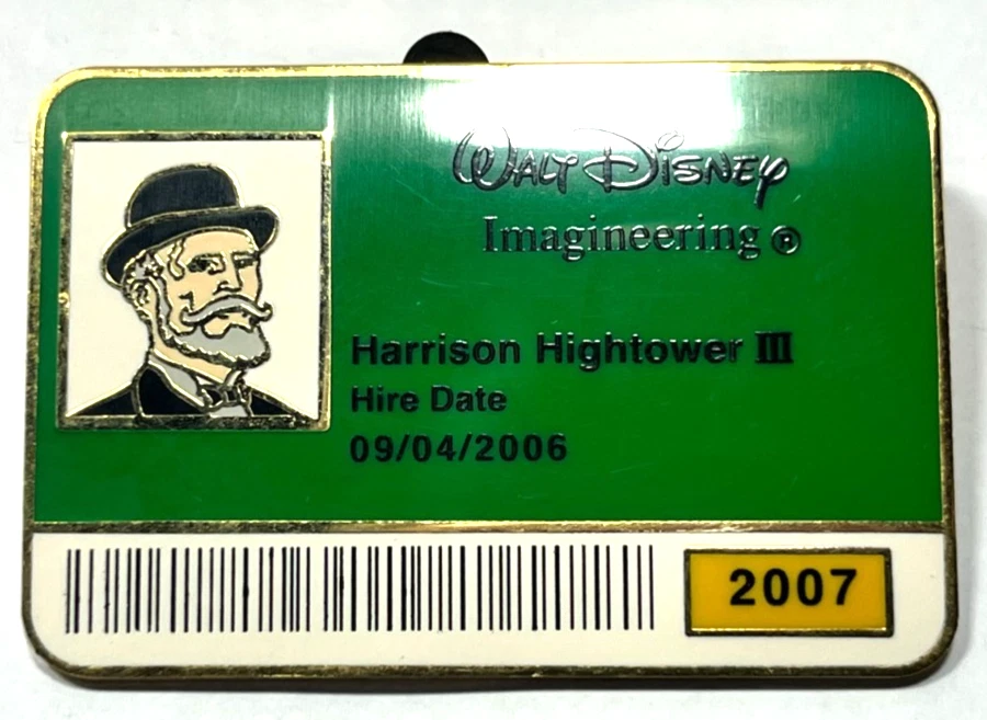 DISNEY WORLD I.D. BADGE SERIES TOWER OF TERROR HARRISON HIGHTOWER III PIN